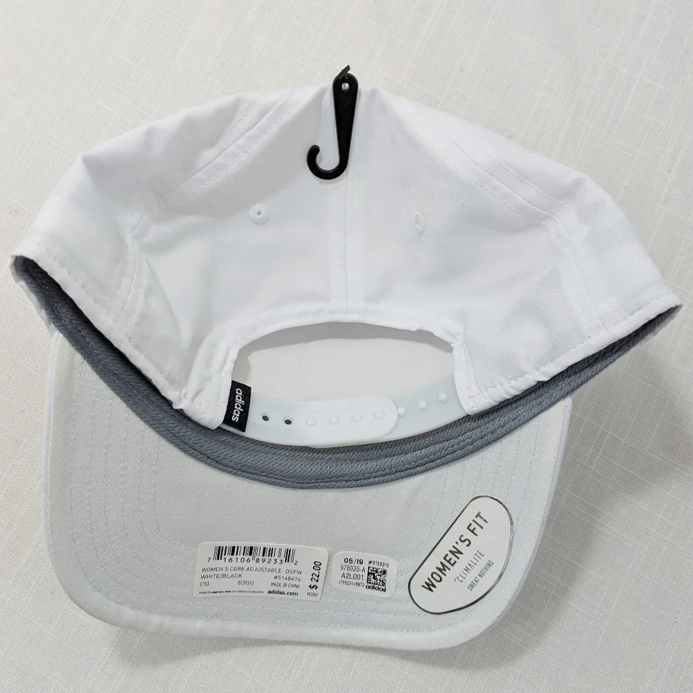 Adidas Hat Baseball Cap Womens White NEW With Tags NWT - Picture 3 of 4
